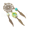 Woven Net/Web with Feather Pendants PALLOY-JF03979-4