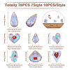 70Pcs 7 Style Electroplate Faceted Glass Pendants EGLA-TA0001-11-5