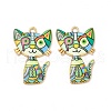 Alloy Enamel Pendants ENAM-M046-10G-K-2