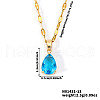 Brass Pave Cubic Zirconia Teardrop Pendant Necklaces for Valentine's Day NV7973-12-2