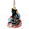 Christmas Cat Shape Acrylic Pendant Decoration HJEW-E007-01G-03-1