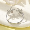 304 Stainless Steel Open Cuff Ring for Women RJEW-M025-05P-3