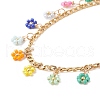 Glass Braided Flower Charm Bracelet & Necklace SJEW-JS01273-8