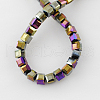 Electroplate Glass Beads Strands EGLA-R030-6x6mm-07-2