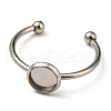 Tarnish Resistant 304 Stainless Steel Open Cuff Ring Findings STAS-H215-01D-P-1