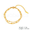 Stainless Steel Multi-strand Bracelets Round Snake Chain Bracelets for Women Men FH6045-3-1