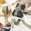 5 Yards Polyester 3D Star Gold Stamping Ribbon OCOR-TAC0023-14A-7