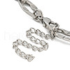 304 Stainless Steel Dapped Chains Bracelets for Men & Women BJEW-D042-05P-3