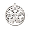 Non-Tarnish 201 Stainless Steel Pendants STAS-B049-19P-1