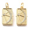 Brass Pave Clear Cubic Zirconia Pendants KK-U009-11C-G-1