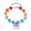 Alloy Enamel Rainbow Charm Bracelets BJEW-JB10231-1