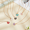 ANATTASOUL 6Pcs 6 Colors Enamel Shell with Plastic Pearl Pendant Necklaces Set for Women NJEW-AN0001-54-7