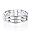 Non-Tarnish 304 Stainless Steel Bamboo Shape Open Cuff Ring RJEW-N040-34-2