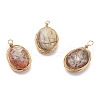 Natural Crazy Agate Pendants PALLOY-JF00610-1