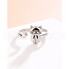 Cat Shape 925 Sterling Silver Cuff Rings for Women FS-WGE449A-01-1