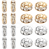 Beebeecraft 100Pcs 2 Colors Brass with Rhinestone Spacer Beads KK-BBC0015-99-1