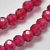 Glass Imitation Red Corundum Beads Strands G-K207-01B-01-3