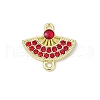 Alloy Rhinestone Fan Connector Charms PALLOY-R151-31G-02-1