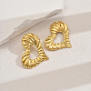 Asymmetrical Hollow Texture Heart Stainless Steel Stud Earrings OS0464-5