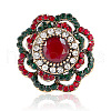 Flower Bohemian Style Zinc Alloy & Rhinestone & Resin Adjustable Finger Rings FS-WGD226E-01-3