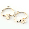 Rack Plating Alloy Open Back Bezel Pendants X-PALLOY-S047-35E-FF-1