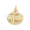 Brass Micro Pave Cubic Zirconia Charms KK-C012-48G-1