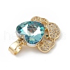Rack Plating Brass Micro Pave Cubic Zirconia Pendants KK-C015-01G-12-2