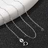 Anti-Tarnish Rhodium Plated 925 Sterling Silver Cable Chains Necklace for Women STER-I021-05P-3