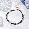 Natural Mixed Gemstone Chip & Glass Beaded Anklets AJEW-AN00682-4