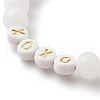 Round Imitation Gemstone & Plating Beads Stretch Bracelet Sets BJEW-JB06409-01-7