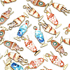 40Pcs 4 Styles Rack Plating Alloy Enamel Pendants ENAM-CJ0002-81-3