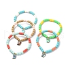 Polymer Clay Column Beaded Stretch Bracelets BJEW-JB09782-2