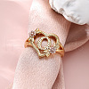 Heart with Flower Hollow Out Brass Finger Rings FS-WG99C3E-37-1
