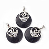 Synthetic Blue Goldstone Pendants KK-F751-L-A01-2