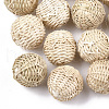 Handmade Reed Cane/Rattan Woven Beads WOVE-T006-106-1