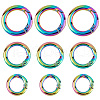 Gorgecraft 12Pcs 3 Style Rainbow Color Alloy Spring Gate Rings FIND-GF0002-94-1