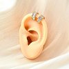 Brass Micro Pave Clear Cubic Zirconia Cuff Earrings EJEW-F370-37G-2