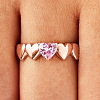 Mother's Day Rings Heart Alloy Pave Cubic Zirconia Finger Rings for Women FS-WGA8193-03-4