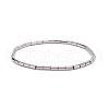 Glass Column Beaded Stretch Bracelet for Women BJEW-JB08625-02-1