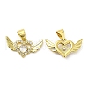 Brass Pave Cubic Zirconia  Pendants KK-Z028-07G-2
