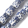 Handmade Blue and White Porcelain Ceramic Beads Strands PORC-L018-03A-1