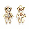 Brass Micro Pave Clear Cubic Zirconia Pendants KK-T056-80G-NF-2