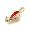 Brass Micro Pave Cubic Zirconia Pendants KK-U072-15G-2