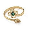 304 Stainless Steel with Synthetic Malachite Ring RJEW-Z031-01F-03-2