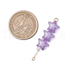 8Pcs 8 Colors Acrylic & Glass Star Beaded Connector Charms PALLOY-JF03517-5