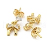 Brass Micro Pave Cubic Zirconia Stud Earrings EJEW-P261-44G-2
