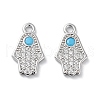 Brass Micro Pave Clear Cubic Zirconia Charms KK-F871-47P-1