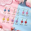 6 Pairs 6 Colors Shell Pearl Beads & Glass Seed Dangle Earrings EJEW-MZ00310-2