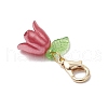 Flower Acrylic & Plastic Imitation Pearl Beads Pendant Decorations HJEW-JM03231-02-4