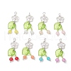 8Pcs 8 Colors ABS Plastic Imitation Pearl Pendants PALLOY-JF03872-1
